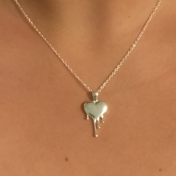 Sterling Silver Melting Heart Necklace - Picture 2 of 2